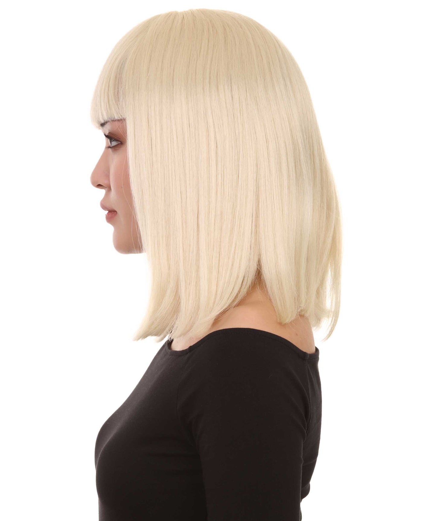 HPO Women's Shoulder Length Bob Wig Collection | Straight Halloween Wig Multiple Color Option | Premium Breathable Capless Cap