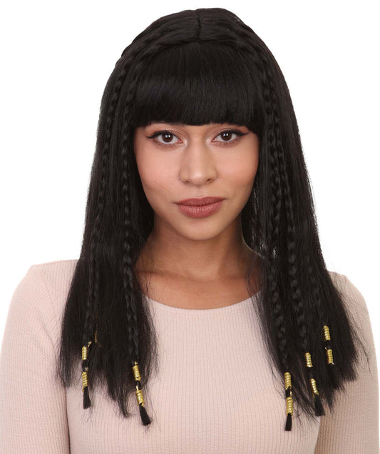 Playful Brunette Womens Wig | Black Long Halloween Wig | Premium Breathable Capless Cap