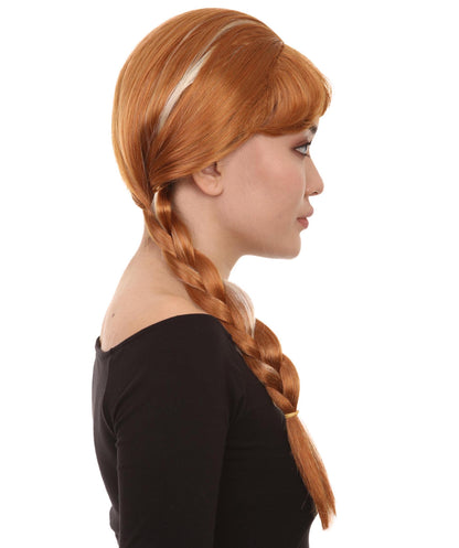 Princess Women Wig | Ginger Long Braided Character Halloween Brown Wig | Premium Breathable Capless Cap