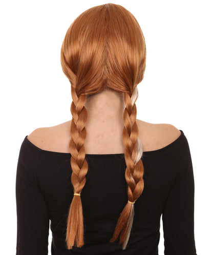 Princess Women Wig | Ginger Long Braided Character Halloween Brown Wig | Premium Breathable Capless Cap