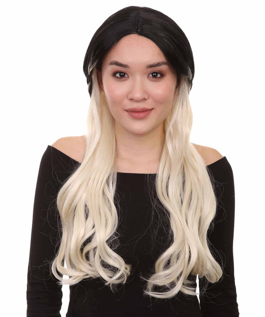 Blonde Schoolgirl Womens Wig | Long Two Toned Halloween Wig | Premium Breathable Capless Cap