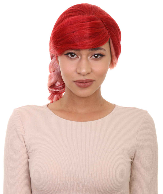 Pretty Red Ponytail Womens Wig | Pop Star Character Halloween Wig | Premium Breathable Capless Cap