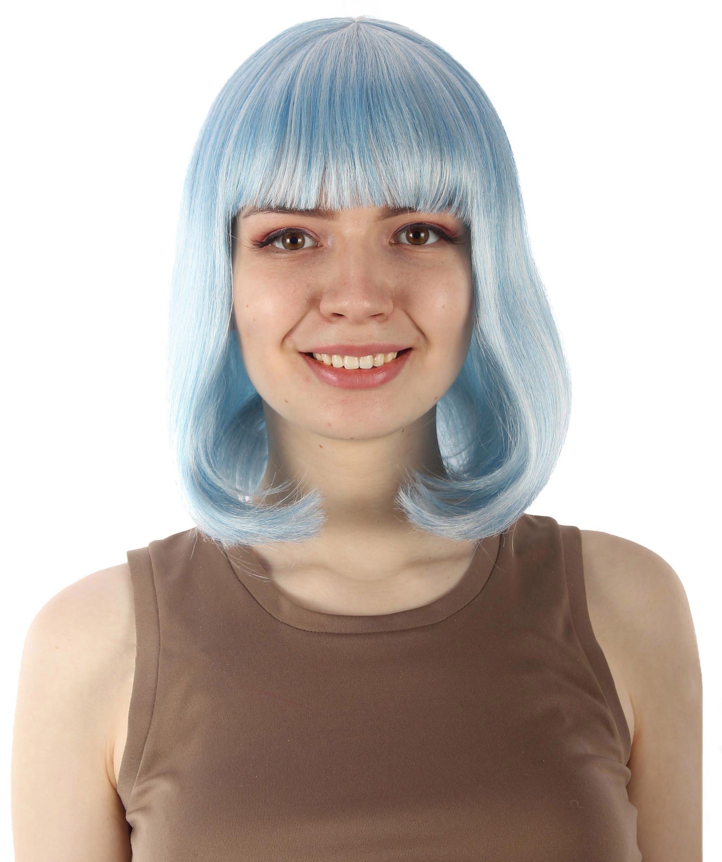 HPO Women's Shoulder Length Bob Wig Collection | Straight Halloween Wig Multiple Color Option | Premium Breathable Capless Cap