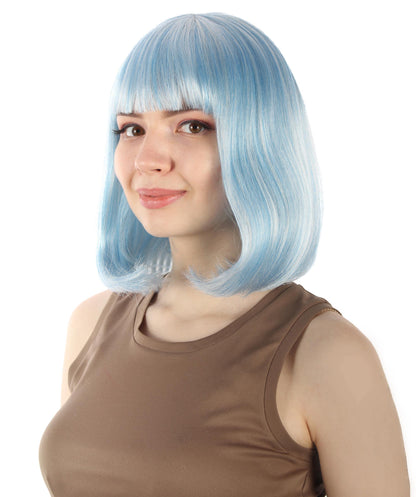 HPO Women's Shoulder Length Bob Wig Collection | Straight Halloween Wig Multiple Color Option | Premium Breathable Capless Cap