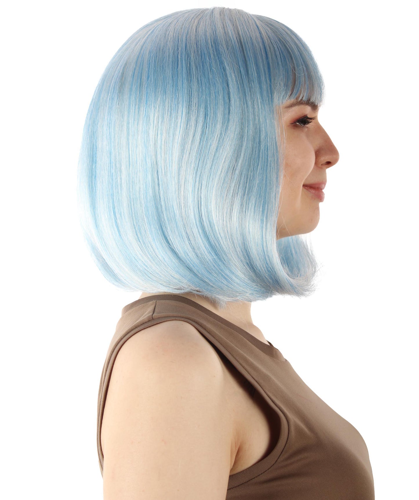 HPO Women's Shoulder Length Bob Wig Collection | Straight Halloween Wig Multiple Color Option | Premium Breathable Capless Cap