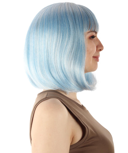 HPO Women's Shoulder Length Bob Wig Collection | Straight Halloween Wig Multiple Color Option | Premium Breathable Capless Cap