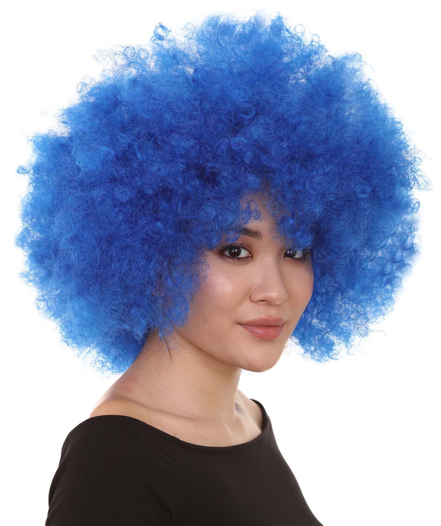 Bubble Lucy Womens Wig | Afro Jumbo Blue Cosplay Halloween Wig | Premium Breathable Capless Cap