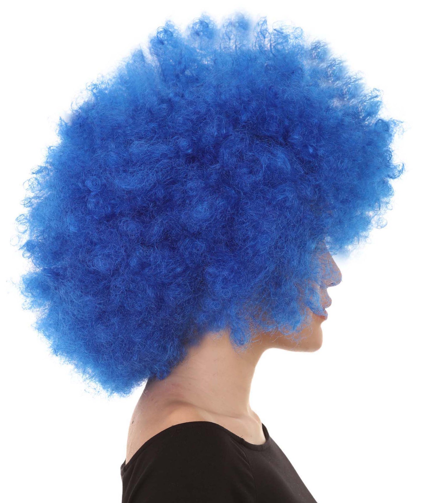 Bubble Lucy Womens Wig | Afro Jumbo Blue Cosplay Halloween Wig | Premium Breathable Capless Cap