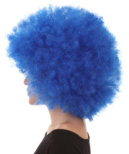 Bubble Lucy Womens Wig | Afro Jumbo Blue Cosplay Halloween Wig | Premium Breathable Capless Cap