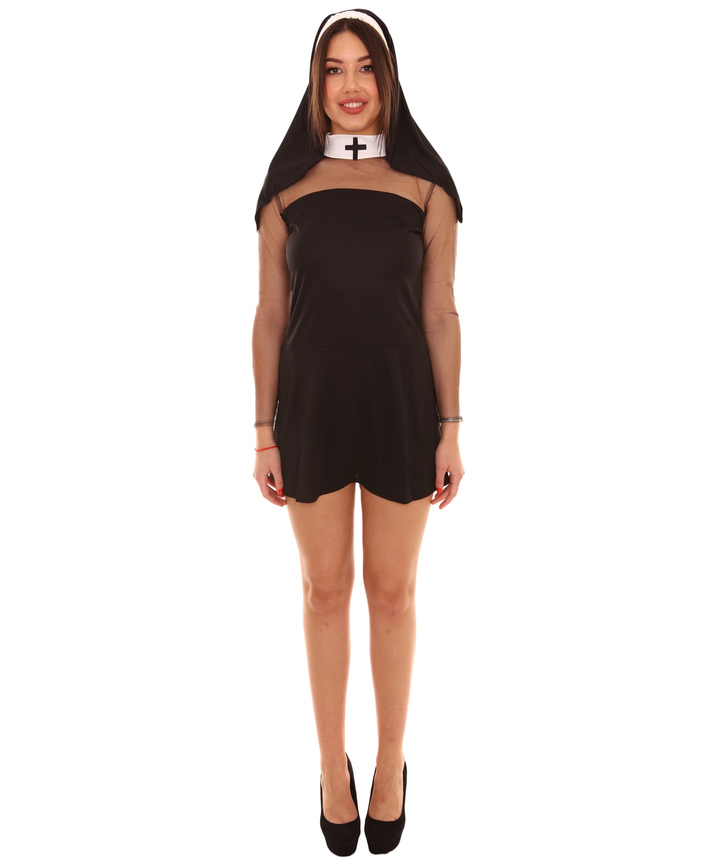HPO Women's Sexy Nun Religious Costume | Black Cosplay Costume