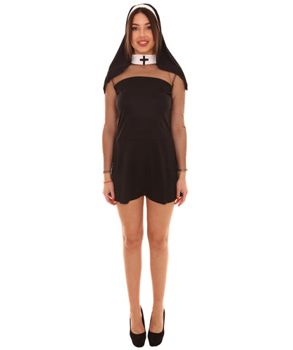 HPO Women's Sexy Nun Religious Costume | Black Cosplay Costume