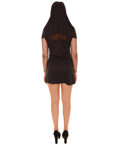 HPO Women's Sexy Nun Religious Costume | Black Cosplay Costume