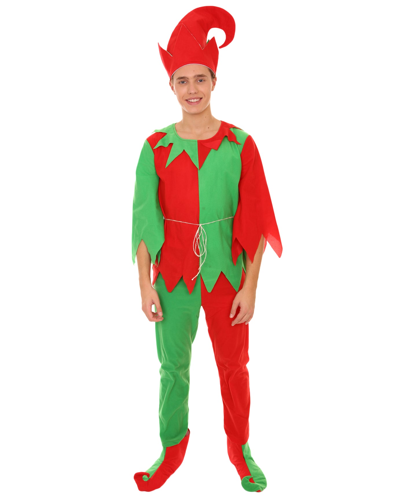 Men's Santa's Sidekick Christmas Costume | Red and Green Halloween and Xmas Costume