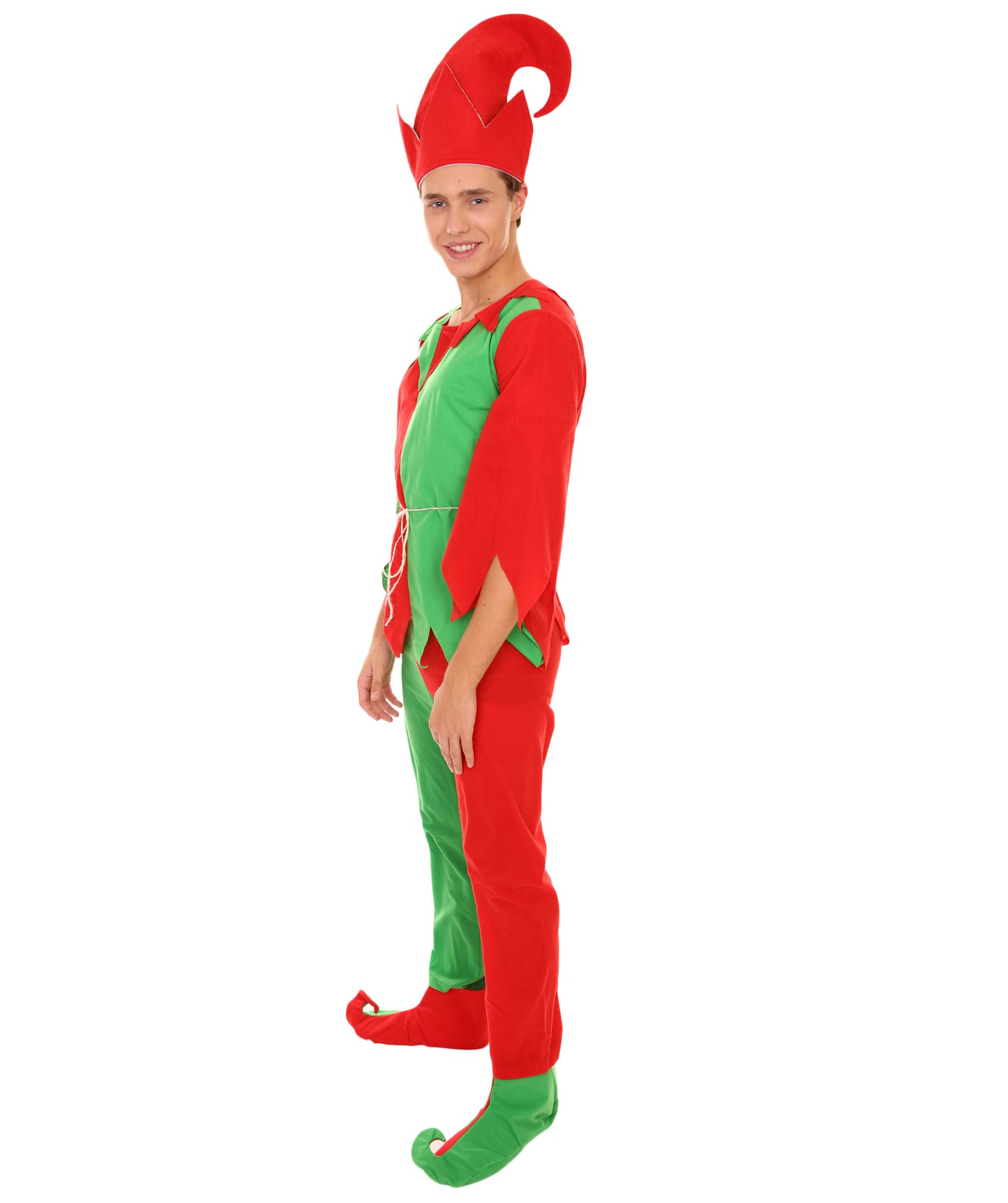 Men's Santa's Sidekick Christmas Costume | Red and Green Halloween and Xmas Costume