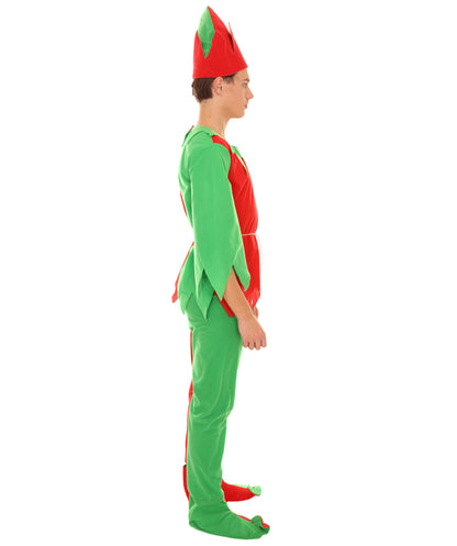 Men's Santa's Sidekick Christmas Costume | Red and Green Halloween and Xmas Costume