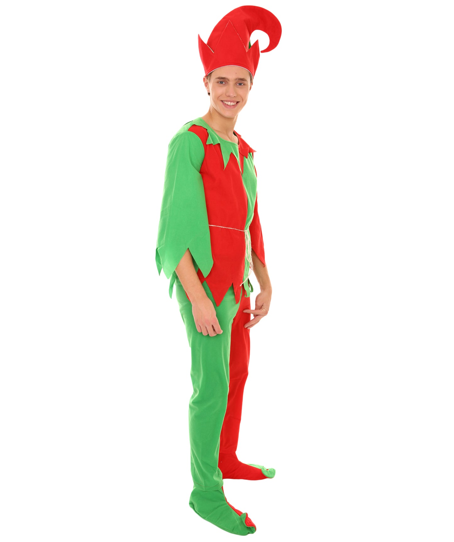 Men's Santa's Sidekick Christmas Costume | Red and Green Halloween and Xmas Costume