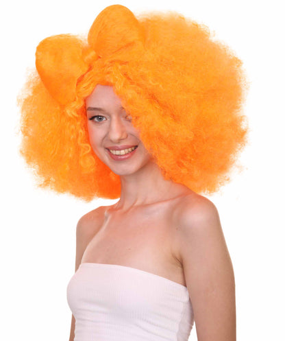 HPO Women's Jumbo Afro Small Bow Wigs Collections | Super Size Halloween Wigs | Premium Breathable Capless Cap