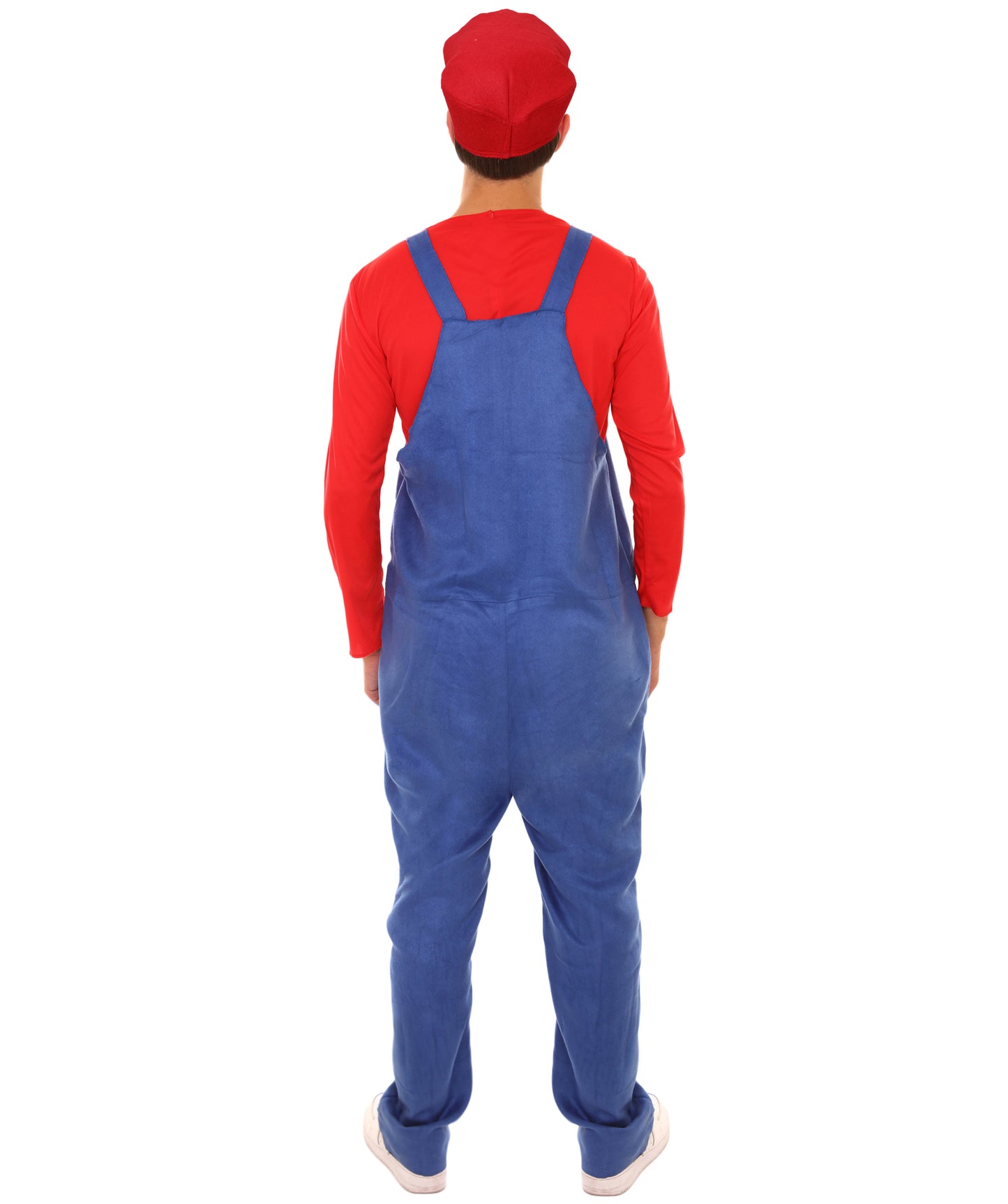 Men's Red 80'S Plumber Costume | Red and Blue Halloween Costume