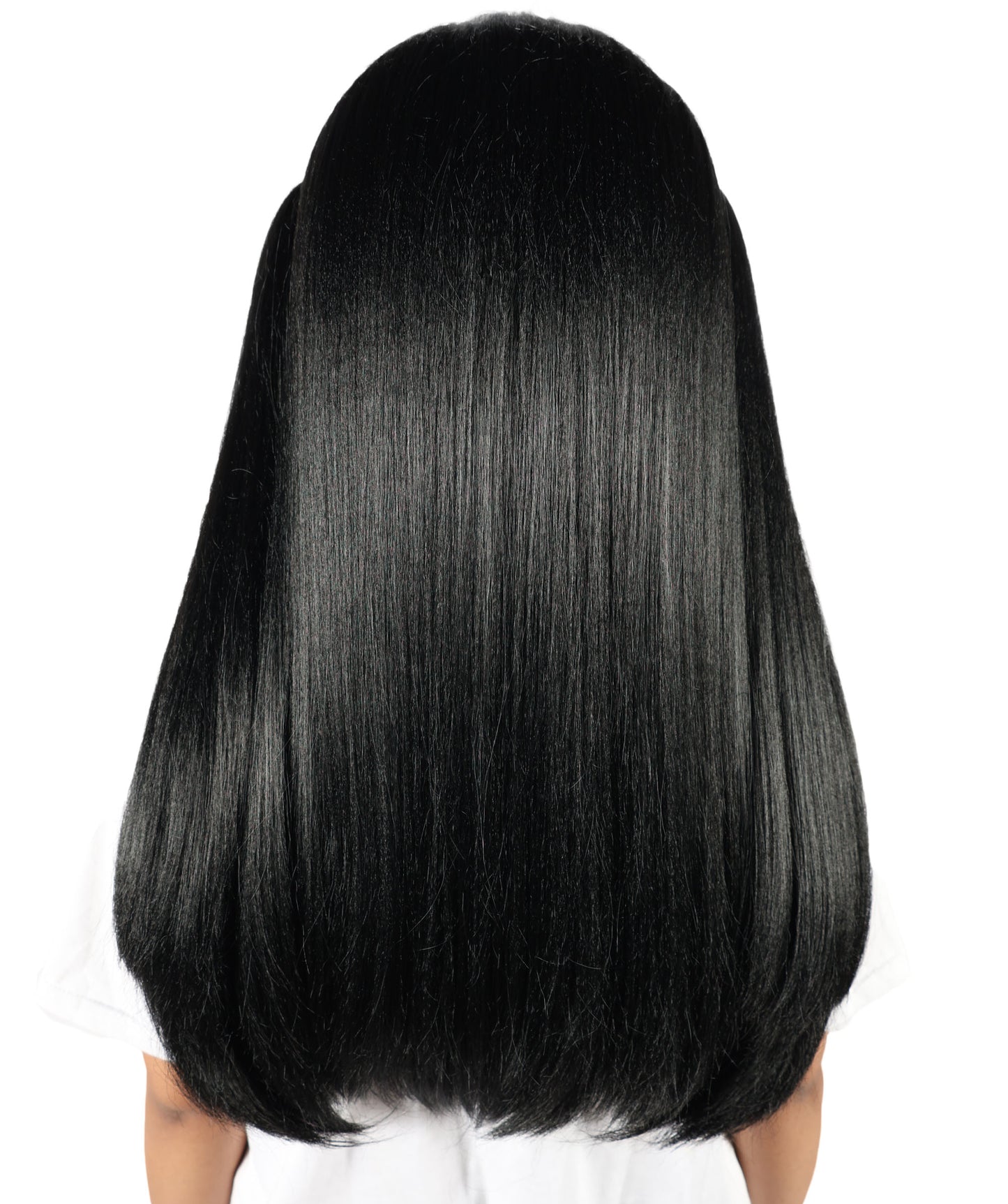 HPO Women’s Lolita Gradient Wig Long Black and Pink Twin Tail Style with Bangs | Ideal for Halloween | Breathable Capless Cap