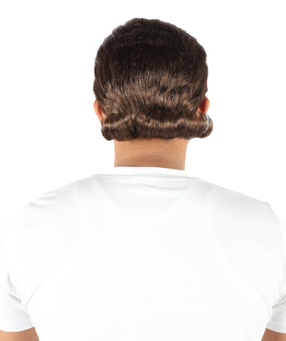 HPO Men’s Wild West Brown Wig Mustache & Beard Set – Rugged Synthetic Hairpiece for Themed Parties