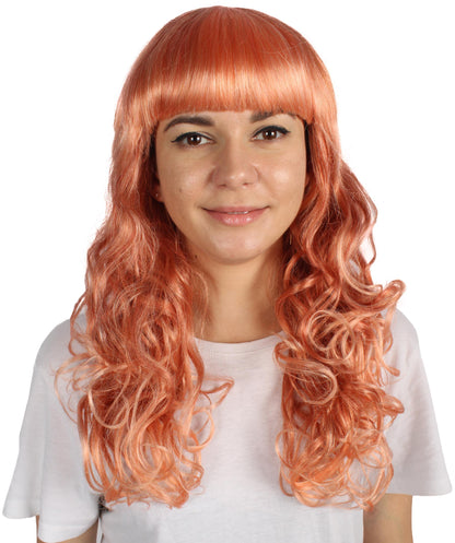 HPO Women's Wig for Fancy Anti-Hero Girl | Long Curly Party Ready Fancy Halloween Wigs | Premium Breathable Capless Cap