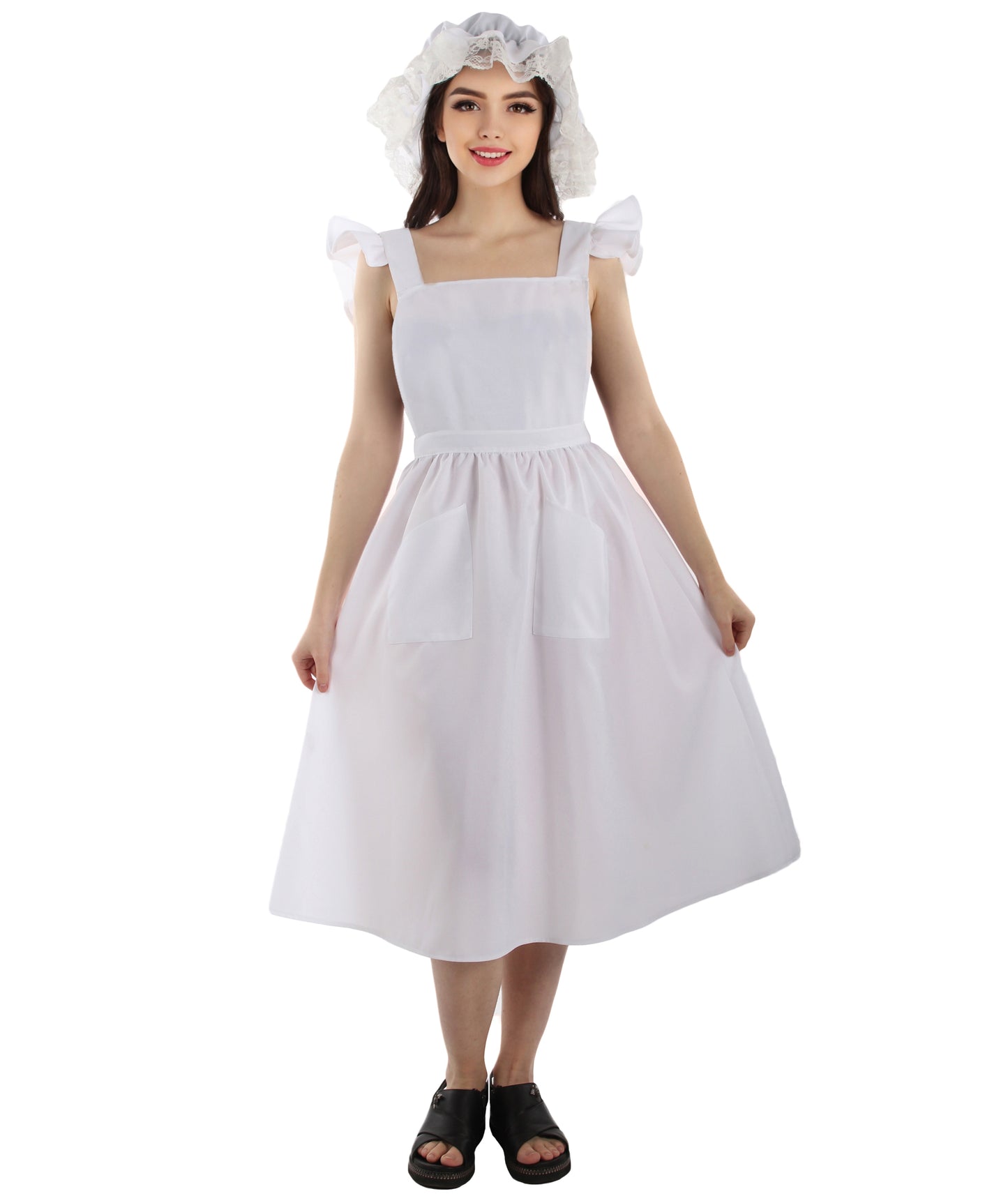 Women's Maid Apron Costume | Grey Fancy Costume