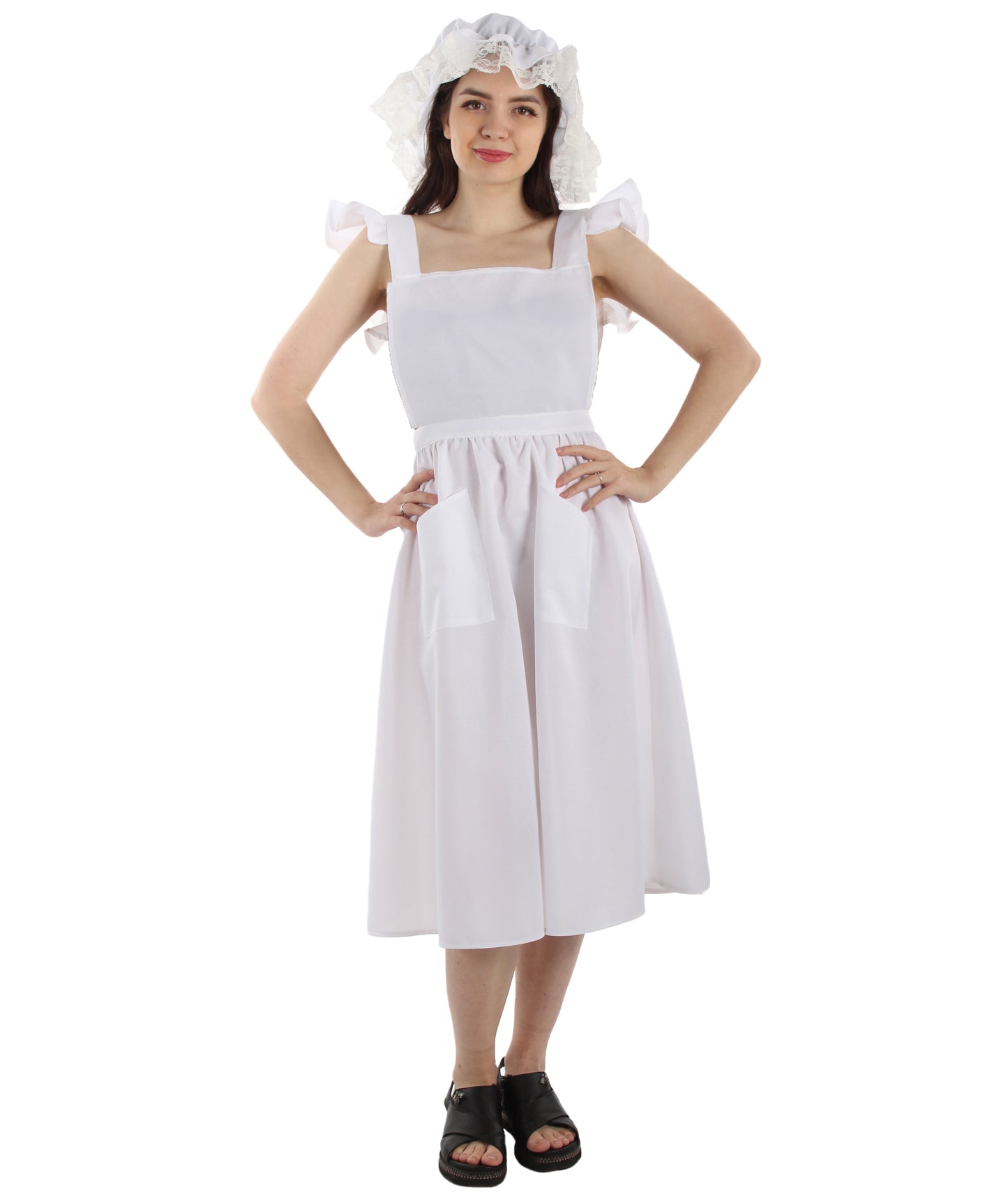 Women's Maid Apron Costume | Grey Fancy Costume