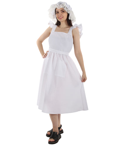 Women's Maid Apron Costume | Grey Fancy Costume