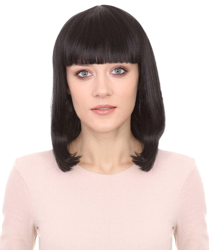 HPO Women's Shoulder Length Bob Wig Collection | Straight Halloween Wig Multiple Color Option | Premium Breathable Capless Cap