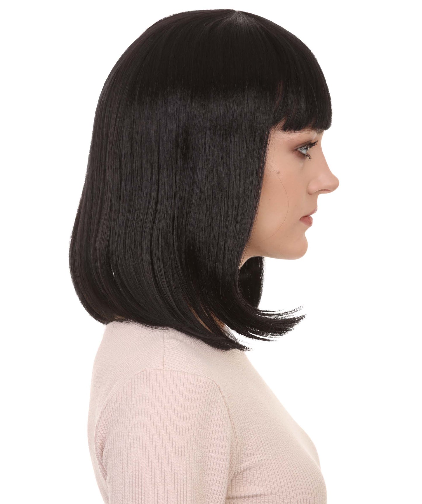HPO Women's Shoulder Length Bob Wig Collection | Straight Halloween Wig Multiple Color Option | Premium Breathable Capless Cap