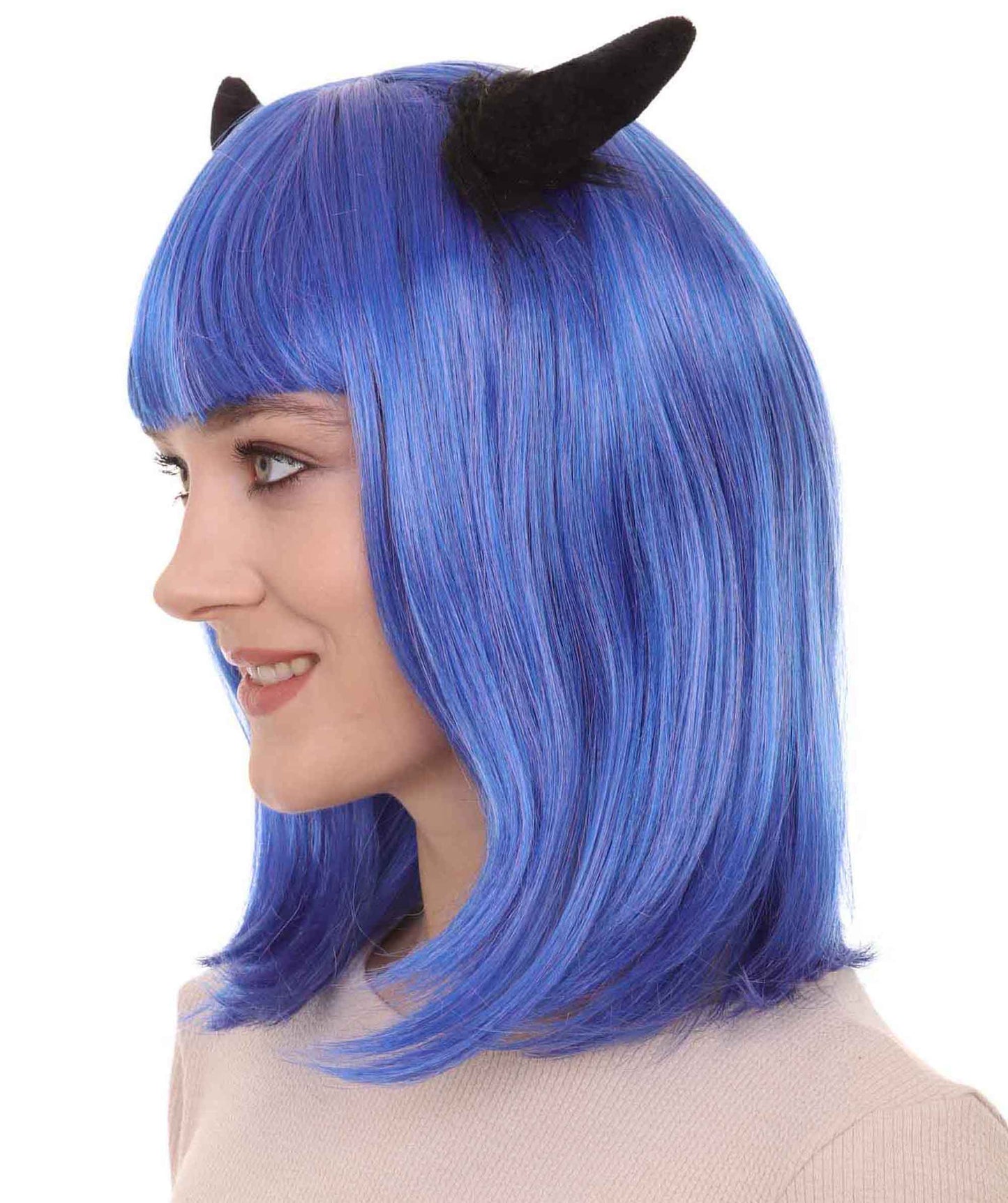 Pico Devil Blue Wig | Monster Character Halloween Wigs | Premium Breathable Capless Cap