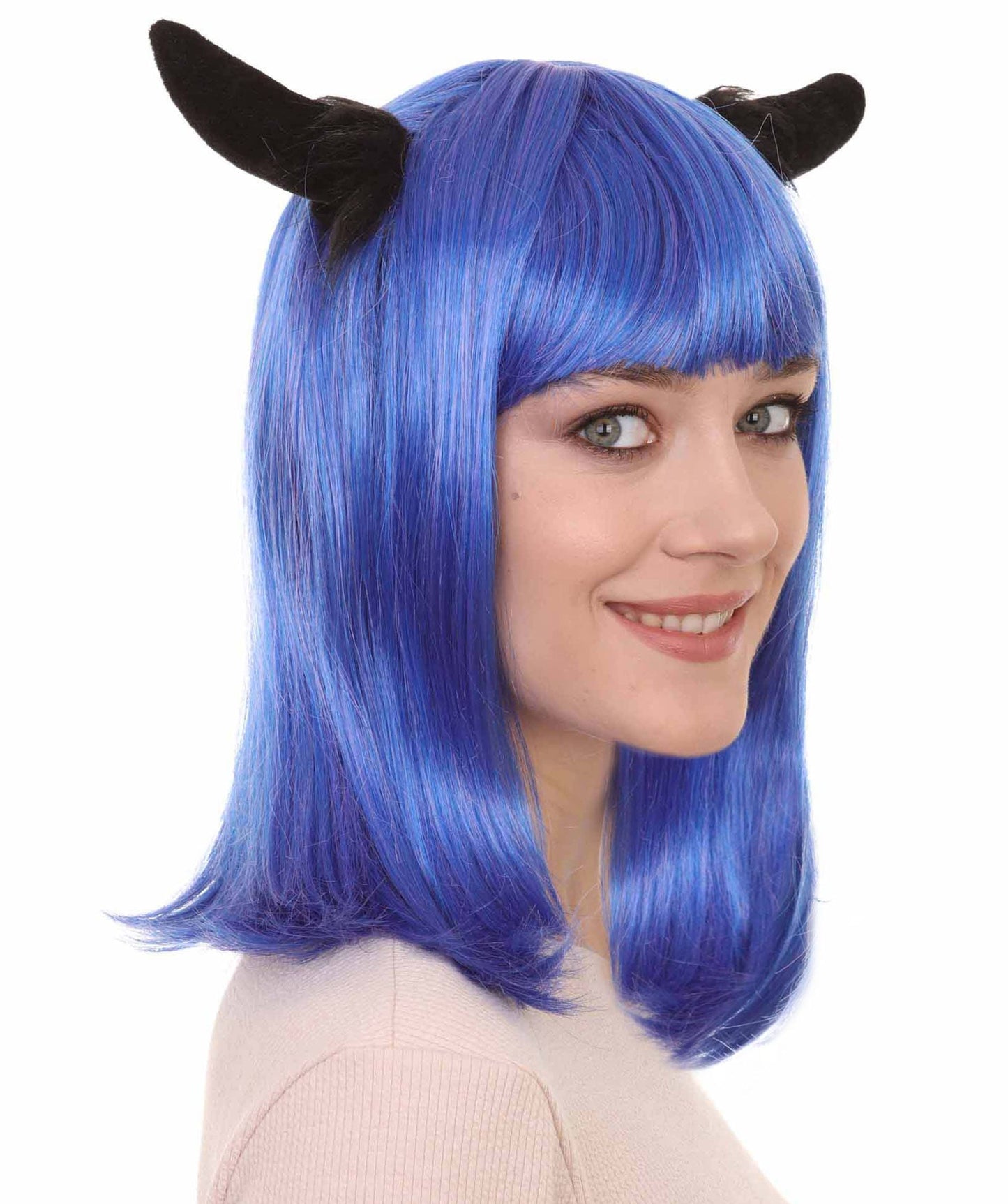 Pico Devil Blue Wig | Monster Character Halloween Wigs | Premium Breathable Capless Cap