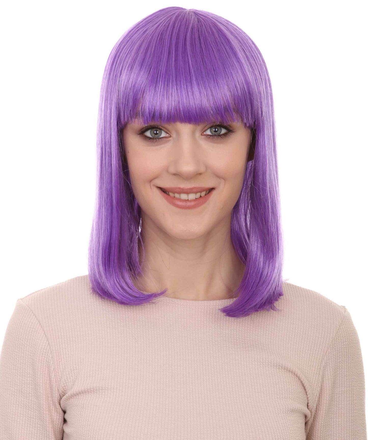 HPO Women's Shoulder Length Bob Wig Collection | Straight Halloween Wig Multiple Color Option | Premium Breathable Capless Cap
