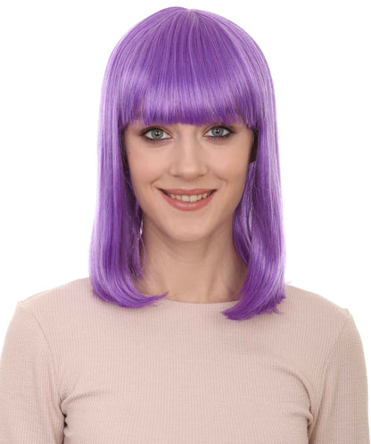 HPO Women's Shoulder Length Bob Wig Collection | Straight Halloween Wig Multiple Color Option | Premium Breathable Capless Cap