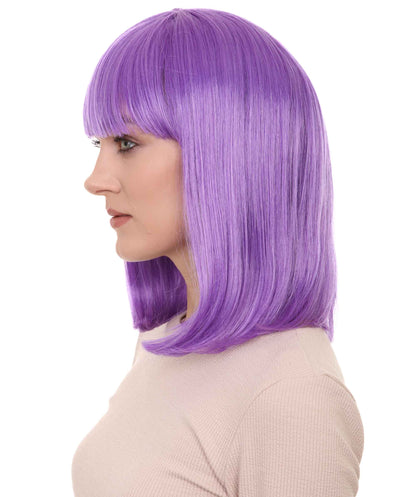 HPO Women's Shoulder Length Bob Wig Collection | Straight Halloween Wig Multiple Color Option | Premium Breathable Capless Cap