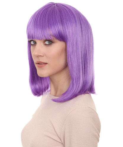 HPO Women's Shoulder Length Bob Wig Collection | Straight Halloween Wig Multiple Color Option | Premium Breathable Capless Cap