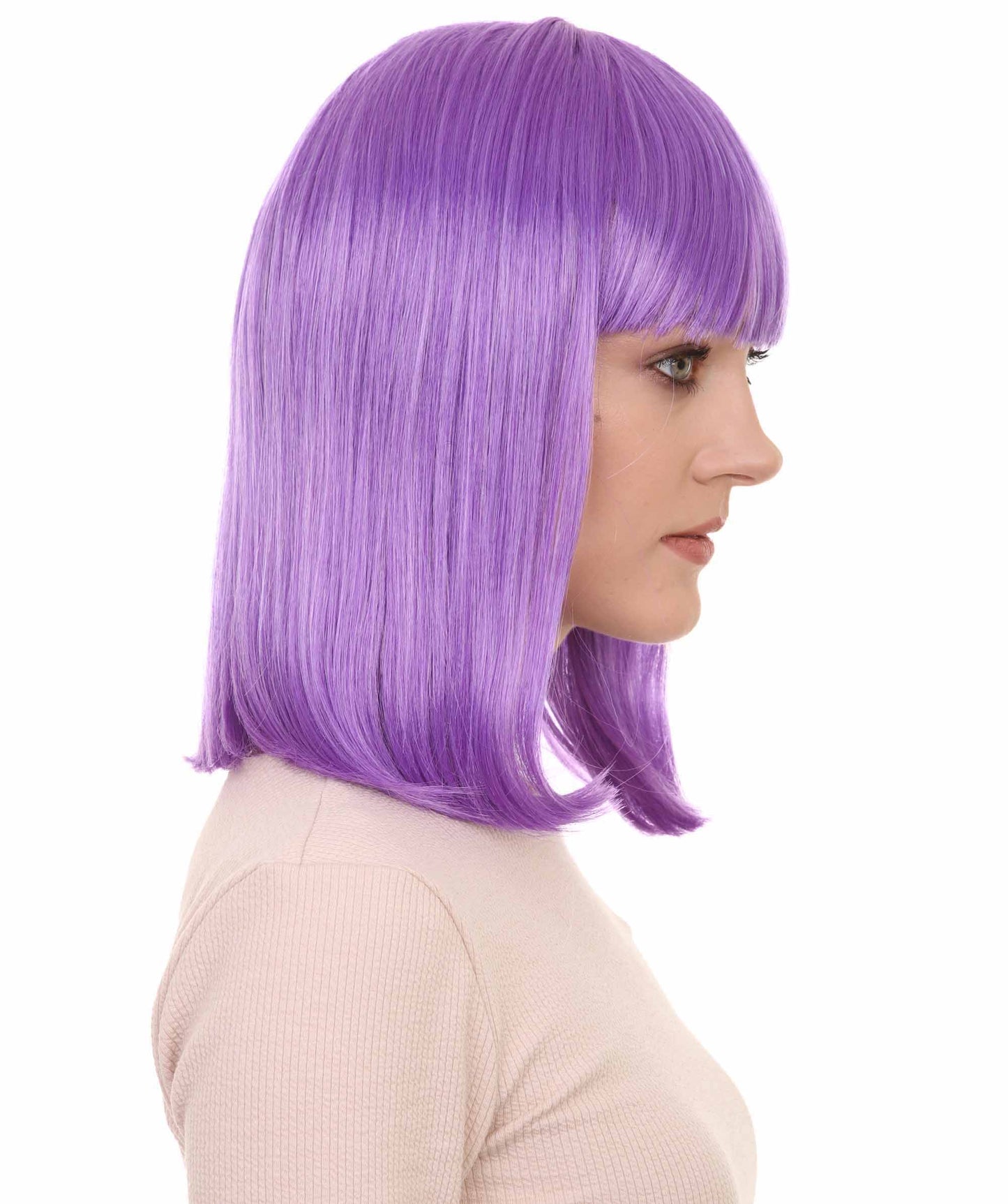 HPO Women's Shoulder Length Bob Wig Collection | Straight Halloween Wig Multiple Color Option | Premium Breathable Capless Cap