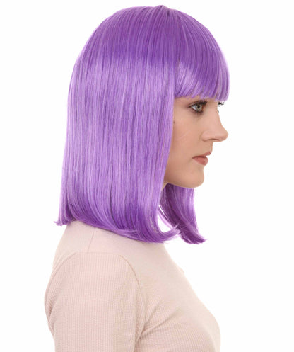 HPO Women's Shoulder Length Bob Wig Collection | Straight Halloween Wig Multiple Color Option | Premium Breathable Capless Cap