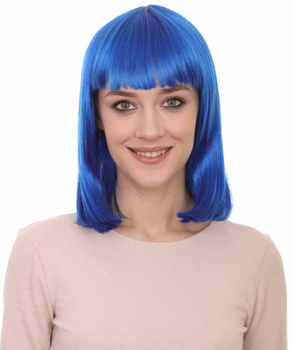 HPO Women's Shoulder Length Bob Wig Collection | Straight Halloween Wig Multiple Color Option | Premium Breathable Capless Cap