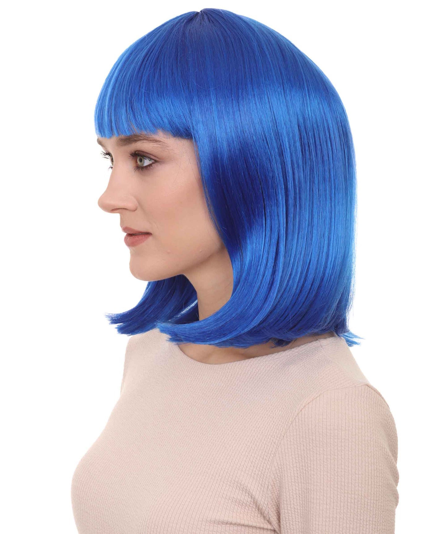 HPO Women's Shoulder Length Bob Wig Collection | Straight Halloween Wig Multiple Color Option | Premium Breathable Capless Cap