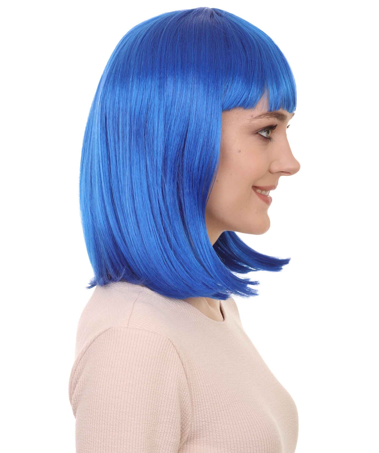 HPO Women's Shoulder Length Bob Wig Collection | Straight Halloween Wig Multiple Color Option | Premium Breathable Capless Cap