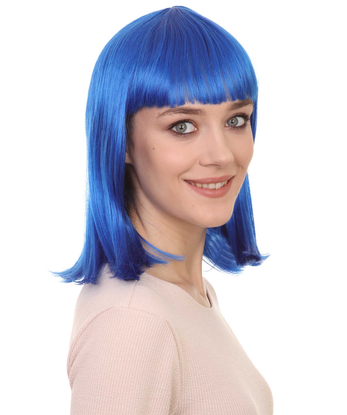 HPO Women's Shoulder Length Bob Wig Collection | Straight Halloween Wig Multiple Color Option | Premium Breathable Capless Cap