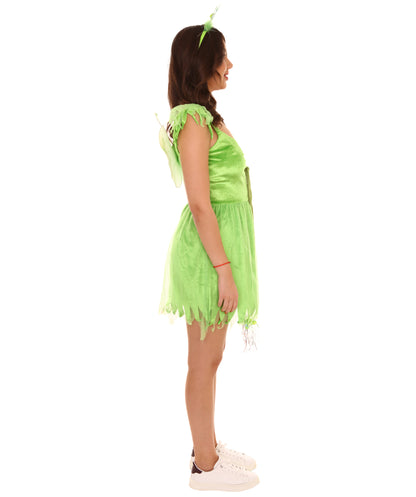 HPO Women's Pretty Fairy Costume , Green Color, Flame Retardant Synthetic Fabric