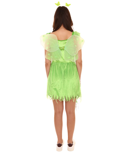 HPO Women's Pretty Fairy Costume , Green Color, Flame Retardant Synthetic Fabric