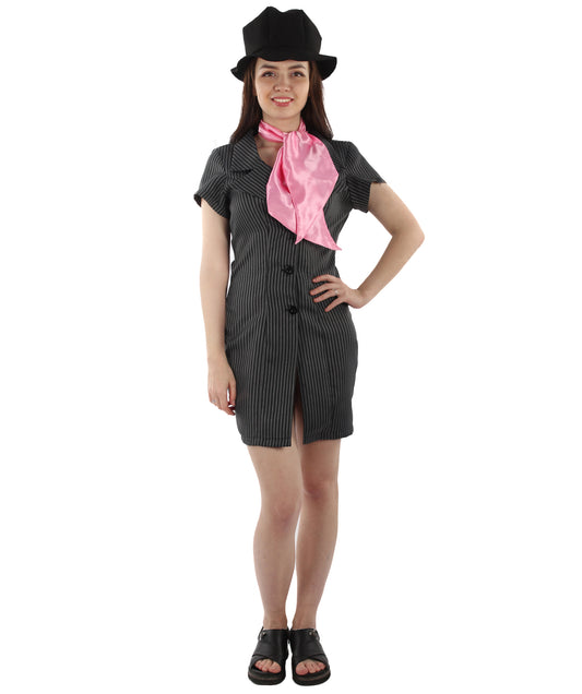 Women GANGSTER'S COSTUME | Grey Fancy Costume