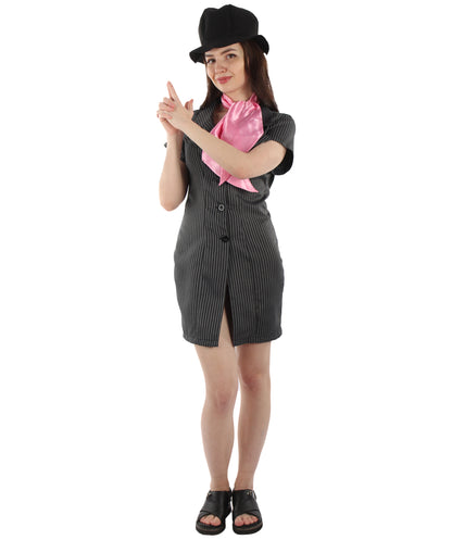 Women GANGSTER'S COSTUME | Grey Fancy Costume