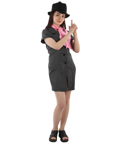 Women GANGSTER'S COSTUME | Grey Fancy Costume