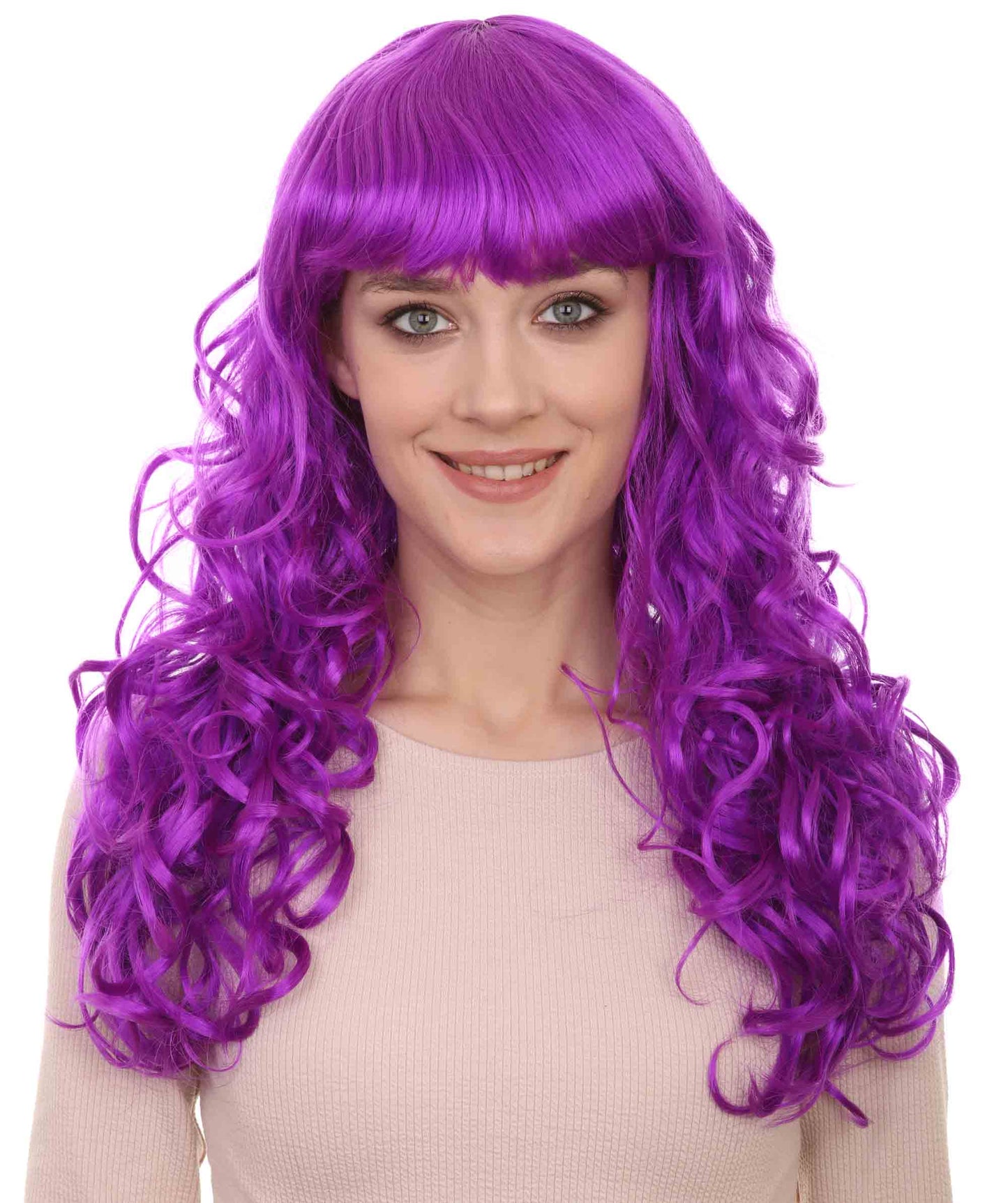 HPO Women's Wig for Fancy Anti-Hero Girl | Long Curly Party Ready Fancy Halloween Wigs | Premium Breathable Capless Cap