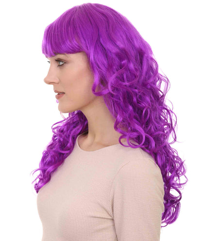 HPO Women's Wig for Fancy Anti-Hero Girl | Long Curly Party Ready Fancy Halloween Wigs | Premium Breathable Capless Cap