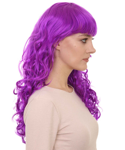 HPO Women's Wig for Fancy Anti-Hero Girl | Long Curly Party Ready Fancy Halloween Wigs | Premium Breathable Capless Cap